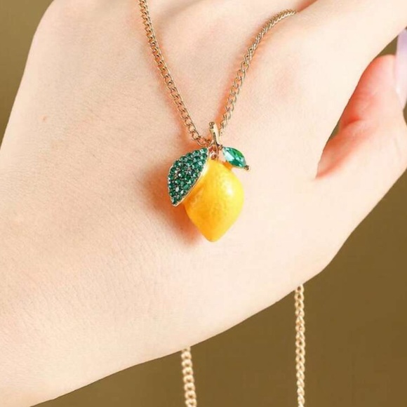 Cubic Zirconia Lemon Necklace - Picture 2 of 7